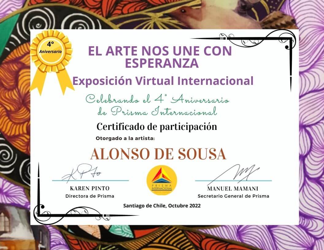 Certificado de participación en la exposición artística