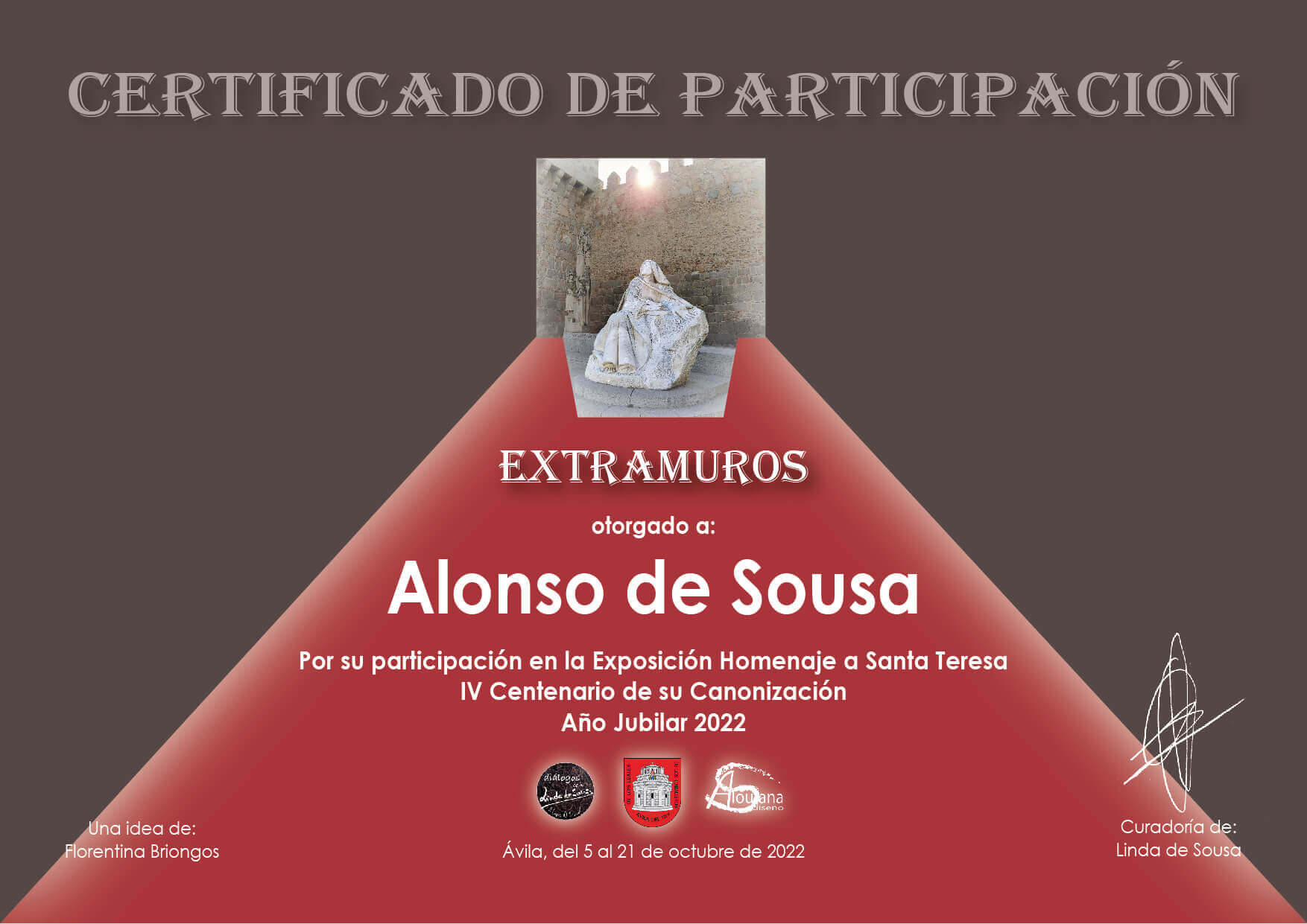 Certificado de participación en la exposición artística