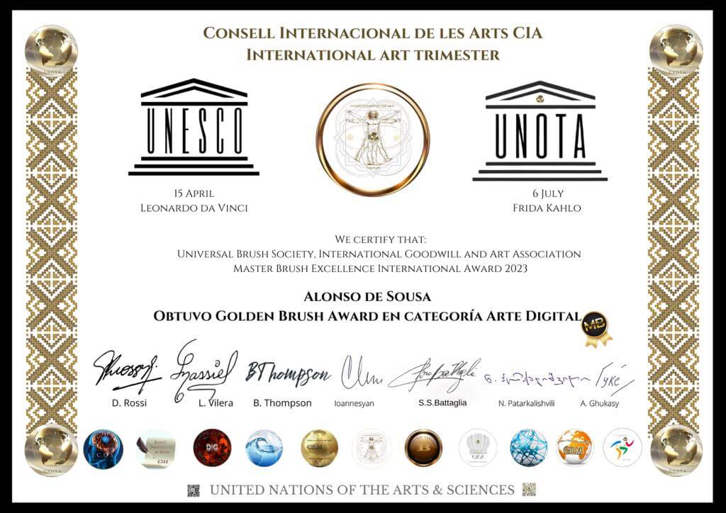 Certificado por el Premio en Pintura Digital
